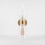Modern Textured Swirl Acrylic LED Wall Sconce with Gold Brass Accent