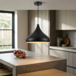 Modern Scandinavian Matte Black Tapered Bell Pendant Light - Image 2