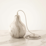 Modern White Carrara Marble Texture Teardrop Pendant Light