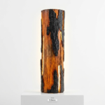 Rustic Charred Timber Bark LED Wall Sconce - Natural Wood Log Light