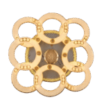 Modern Gold Multi-Ring LED Ceiling Fan with Integrated Chandelier Light