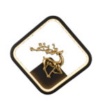 Modern LED Wall Sconce with Gold Deer and Blossom Motif - Black Geometric Frame