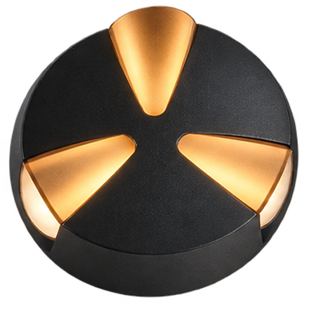 22 G-HOME ARCO 13 3W 3-Way Radial Starburst LED Outdoor Wall Light – IP65 (3000K) - Image 1