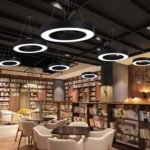 600mm Circular Halo Ring LED Architectural Pendant Light – Matte Black - Image 2