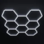8-Hexagon Symmetrical Square LED Ceiling Grid (8x8 Ft) – Cool White