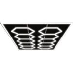 16x8 Ft 10-Hexagon LED Ceiling Grid System with Outer Perimeter Border – Cool White