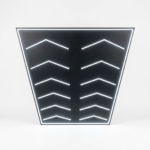 16x8 Ft Double Headed Arrow Geometric LED Ceiling Light with Outer Border – Cool White