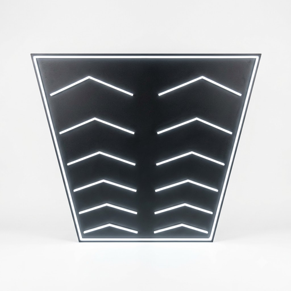pomelli_photoshoot_image_1_1_0904 (5) 16x8 Ft Double Headed Arrow Geometric LED Ceiling Light with Outer Border – Cool White - Image 1