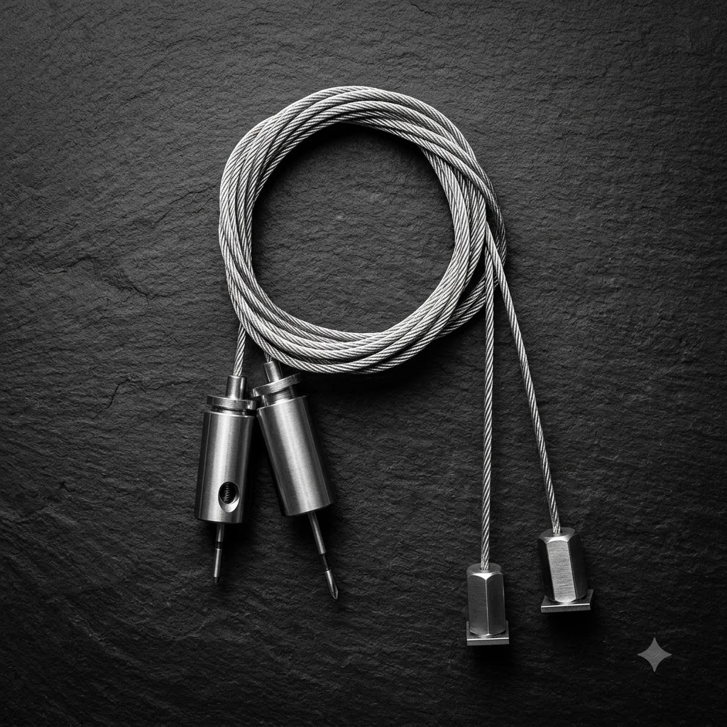 pomelli_photoshoot_image_1_1_0904 (8) 1-Meter Adjustable Steel Wire Suspension Kit with Quick-Release Clutch (Pack of 4) - Image 1